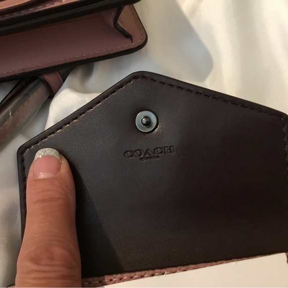 NWT Coach Dusty Rose Heart Fold-over Crossbody Clutch & RARE Matching Wallet Set - Picture 16 of 16